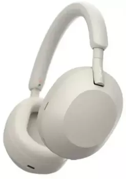 Sony Wireless Noise Canceling Bluetooth Headphone, Magnificent Sound, 30 Hour Battery Life, 32.81 ft Effective Range, 2.4 GHz Band Frequency, Detachable Cord, Closed Dynamic, Silver | WH-1000XM5/SM